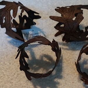 Sonoma Brown Leaf Napkin Rings